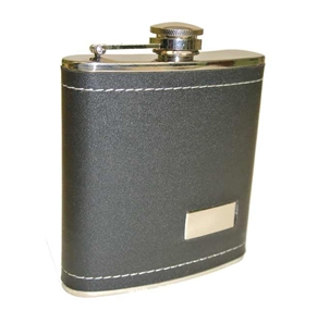 Vf5071 Sidian 6 Ounce Black Leatherette Wrapped Stainless Steel Flask