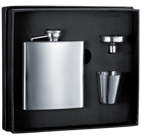 Vset5002b 6 Oz Stainless Steel Flask Gift Set With Two Shot Cups & Funnel