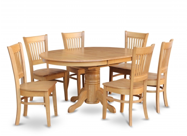 Wooden Imports Furniture Av7-oak-w 7pc Avon Dining Table And 6 Wood Seat Chairs In Oak Finish