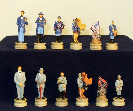 Civil War Generals Painted Resin Men - Painted Resin Chessmen