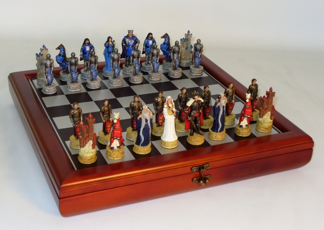 R75138-cct King Arthur Chest Set - Chess Sets Resin