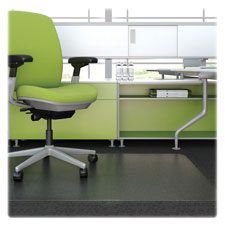 Deflect-o Defcm1k442fpet Rectangular Chairmat, Str.edge, 46 In. X 60 In., Slight Tint-clear