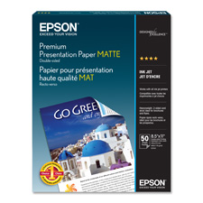 Epson EPSS041568 Photo PaperDbl-Sided9.7 mil8.5 in. x 11 in.44lb50-PKMatte-WE