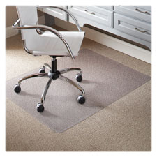 . Esr120123 Low Pile Chairmat, Cleats, Lip 25 In. X 12 In., 45 In. X 53 In., Clear