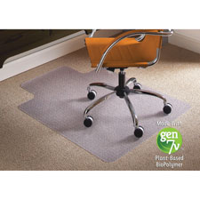 . Esr141042 Lip Chairmat, Standard 45 In. X 53 In., Lip 25 In. X 12 In., Clear-vinyl