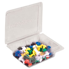 Ppc40as Push Pin Caddy, 40-pk, .38 In. Long, Clear Tub, 40-pk, Assorted