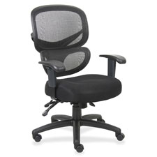 Mesh-back Executive Chair, Fabric Seat, 27 In. X 27 In. X 40.5 In.,bk