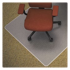 Chair Mat, Medium Pile, Standard Lip,36 In. X 48 In., Clear