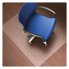 Hard Floor Chairmat, Wide 45 In. X 53 In., Lip 25 In. X 12 In., Clear