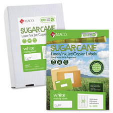 Maco MACMSL0100 Sugarcane Labels 8.5 in. x 11 in. White Maco MACMSL0100 Sugarcane Labels 8.5 in. x 11 in. White
