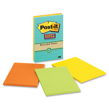 3M MMM4621SSNRP Super Sticky Notes Recycled 4 in. x 6 in. 4-PK Assorted 3M MMM4621SSNRP Super Sticky Notes Recycled 4 in. x 6 in. 4-PK Assorted