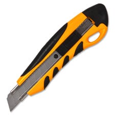 Spr15851 Heavy-duty Utility Knife, Pvc Grip, Plastic, Yellow-black