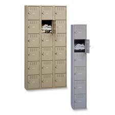 6 Tier Box Locker, 1 Wide, 12 In. W X 18 In. D X 72 In. H, Sand