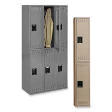 Double Tier Locker, 1 Wide, 12 In. W X 18 In. D X 72 In. H,medium Gray