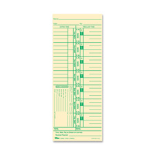 Top12523 Time Cards, 143lb., Numbered Days,3.5 In. X 9 In., 100-pk