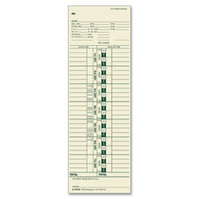 Top1255 Time Card, Weekly, 3.5 In. X 10.5 In., 500 Count, Manila