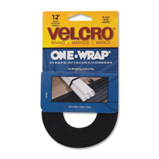 Fabric Hook And Eye U.s.a. Inc Vek90340 Adhesive Straps, Wrap, .75 In. X 12 Ft., Black