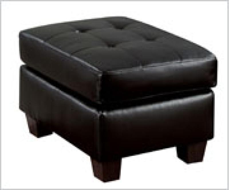 Acme Furniture 15093B Ottoman - Black Bonded Leather