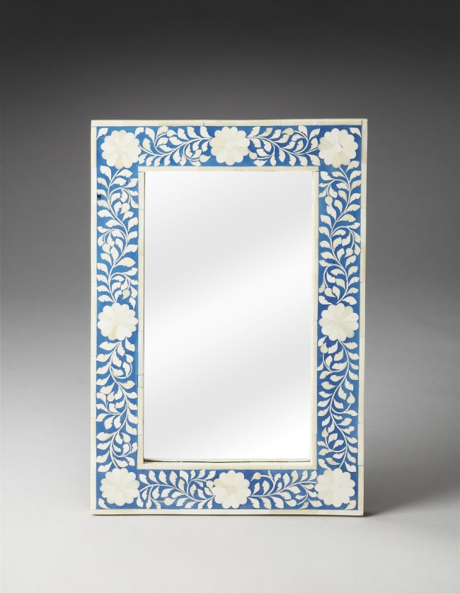 1855070 Olivia Blue Bone Inlay Wall Mirror
