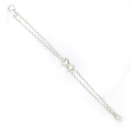 Usib001140 Sterling Silver Infinity Rolo Link Bracelet