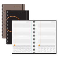 Aag70621030 Planning Notebook With Ref Cal, 12mths Jan-dec, 6 In. X 9 In., Gy