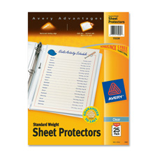 Ave75530 Sheet Protector,standard-weight,8.5 In. X 11 In.,25-pk,clear