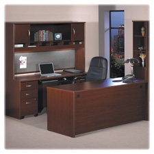 Bush Bshwc36742 Managers Desk Shell, 66 In. X 29.38 In. X 29.88 In., Mahogany
