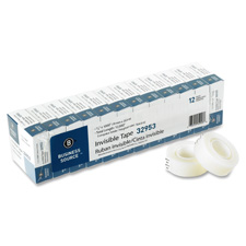 Bsn32953 Invisible Tape, Value Pk, 1 In. Core, .75 In. X 1000 In., 12-pk, Clear