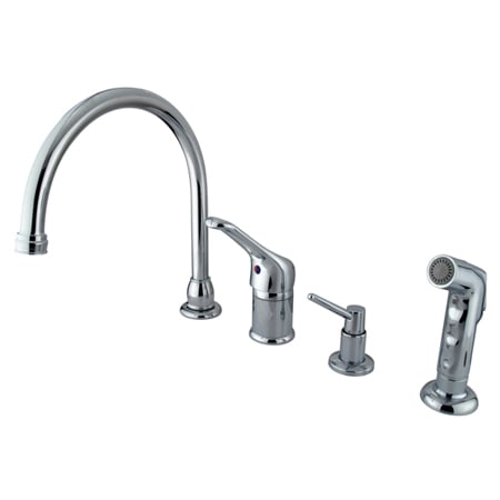 KB811K1 Single Loop Handle Kitchen Faucet with Soap Dispenser and Side Sprayer