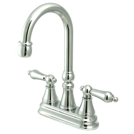 Ks2491al Two Handle 4 In. Centerset Bar Faucet Without Pop-up Rod