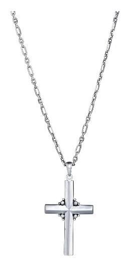 J1013 Cross Necklace With Pendant In Silver