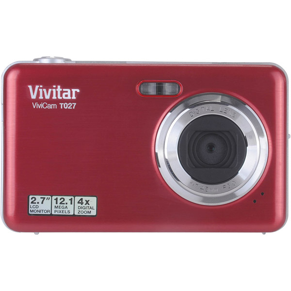 Vivitar VT027-RED ViviCam 12.1 MP HD Digital Camera With 5x Digital Zoom And 2.7 in. LCD-Red