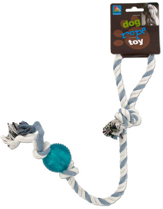 1277952 Dog Rope Toy With Plastic Ball- Assorted Colors Case Of 24