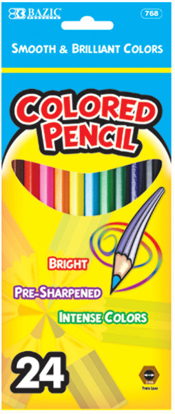 DDI 755502 Bazic 24 Color Pencils Case of 12 DDI 755502 Bazic 24 Color Pencils Case of 12