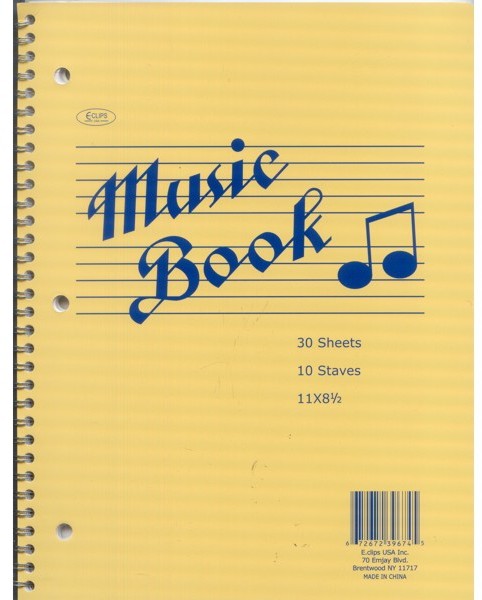 1276971 Music Notebook, 60 Pages, 11 X 8.5 Case Of 48