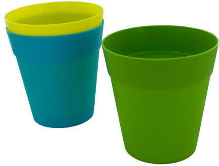 1277970 Colorful Plastic Flower Pot, 5 In. , Assorted Colors -pack Of 24