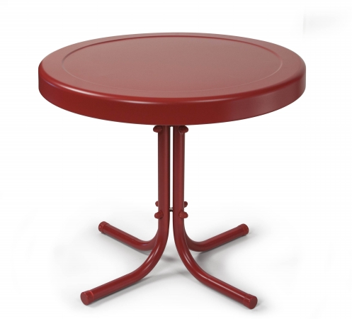 Co1011a-re Retro Metal Side Table In Coral Red