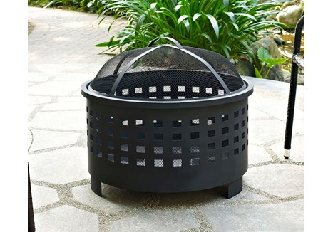 Co9009a-bk Hudson Basket Weave Firepit In Black