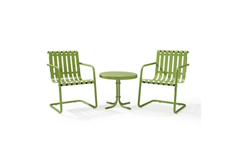 Ko10007gr Gracie 3 Piece Metal Outdoor Conversation Seating Set - 2 Chairs And Side Table In Oasis Green