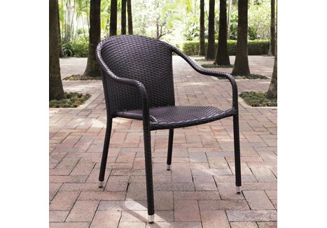 Co7109-br Palm Harbor Outdoor Wicker Stackable Chairs - Set Of 4