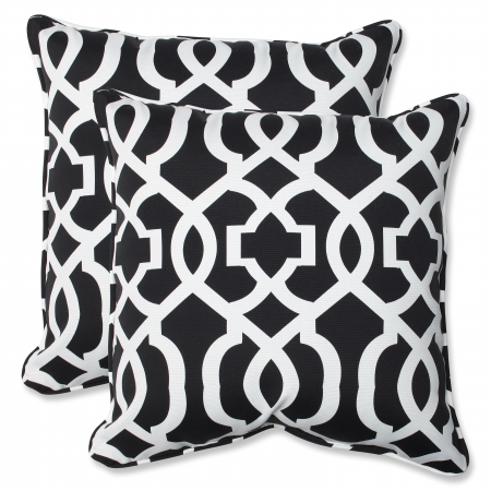 543321 New Geo Black/white 18.5-inch Throw Pillow (set Of 2)