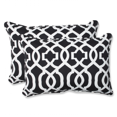 543338 New Geo Black/white Over-sized Rectangular Throw Pillow (set Of 2)