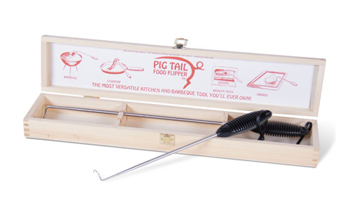 201313p 19 In. & 12 In. Pig Tail Food Flipper Combo-abs Handle-wooden Gift Box
