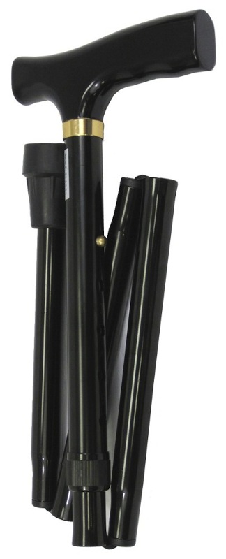 Fc2-bk Folding Cane In Black With Luxury Handle And Easy To Fold