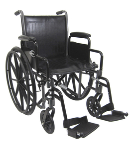 Kn-700t Kn-700t 18 In. Height Adujustable Seat 39 Lbs. Steel Wheelchair With Removable Armrest