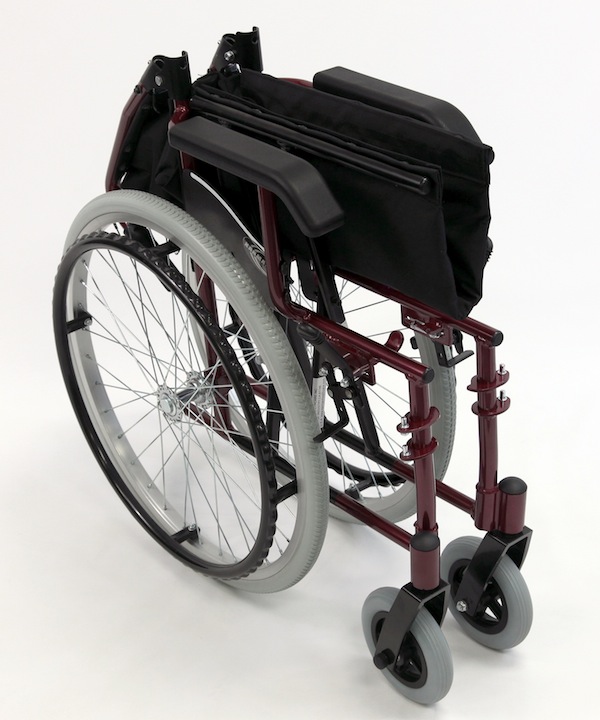 Lt-980-bd Lt-980 18 In. Seat 24 Lbs. Ultra Lightweight Wheelchair With Swing Away Footrest In Burgundy