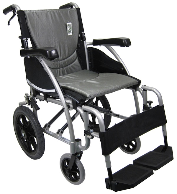 S-115wb16ss-tp S-ergo 115 16 In. Seat Ergonomic Transport Wheelchair With Wire Break And Swing Away Footrest In Silver