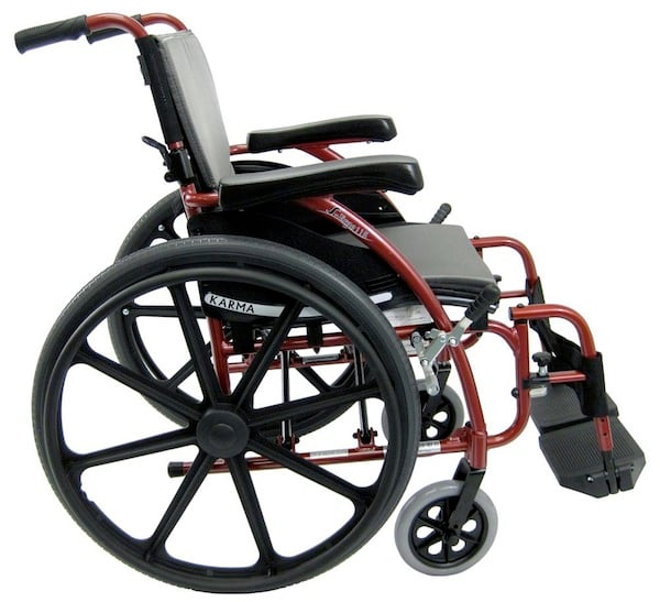 S-ergo115f18rmg S-ergo 115 18 In. Seat Ultra Lightweight Ergonomic Wheelchair With Swing Away Footrest And Mag Wheels In Red