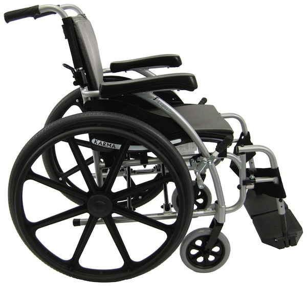 S-ergo115f18smg S-ergo 115 18 In. Seat Ultra Lightweight Ergonomic Wheelchair With Swing Away Footrest And Mag Wheels In Silver