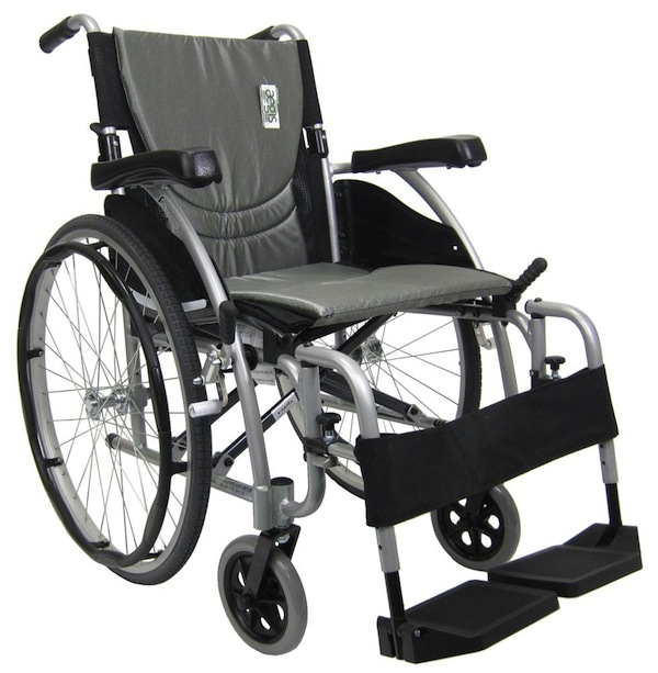 S-ergo115q16ss S-ergo 115 16 In. Seat Ultra Lightweight Ergonomic Wheelchair With Swing Away Footrest And Quick Release Wheels In Silver